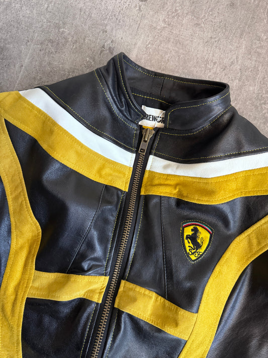 VT Rework: Ferrari Tri-Stripe Leather Moto Jacket