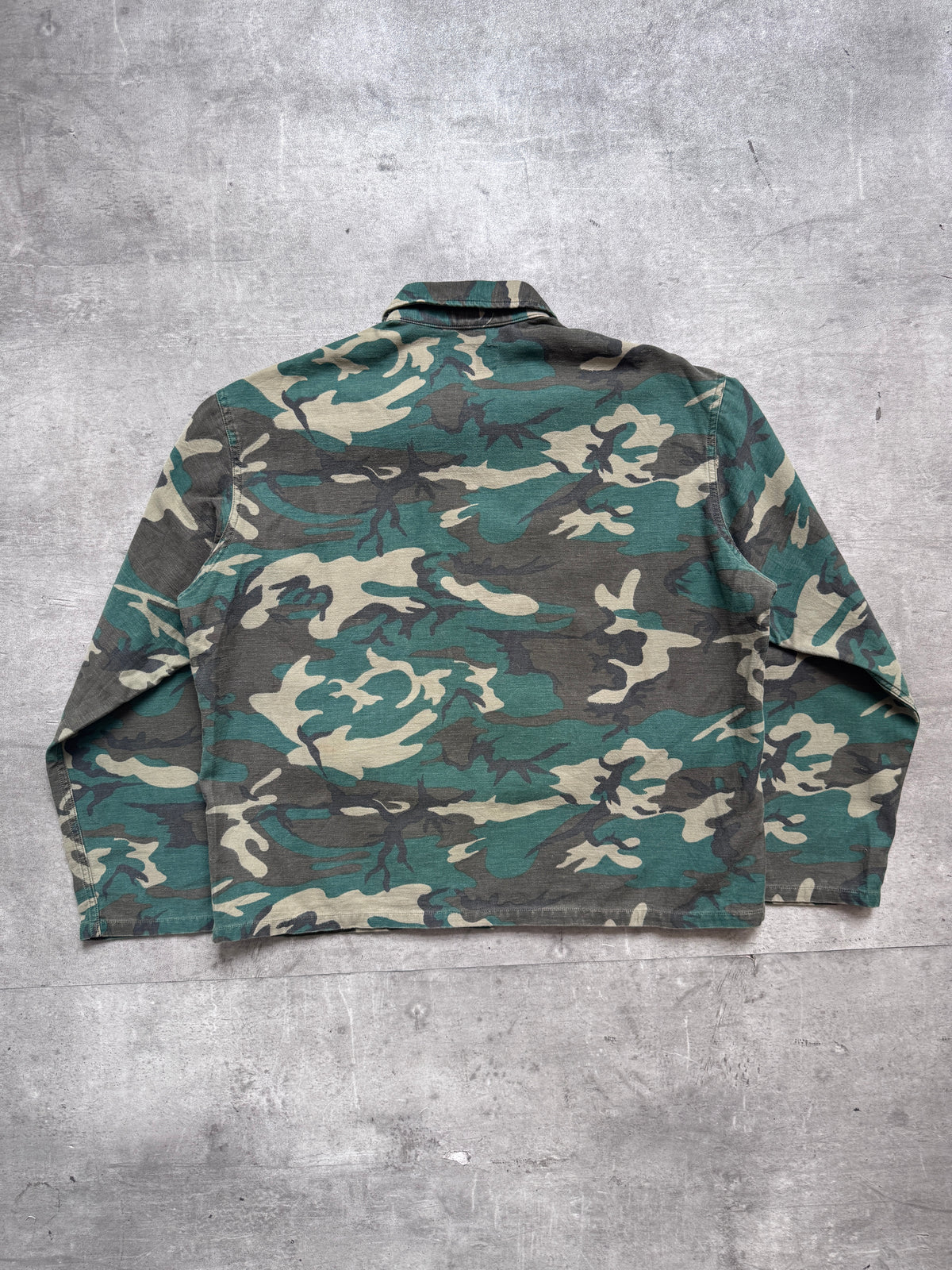 Nepenthes Japan Sateen Cotton Cropped BDU Military Shirt