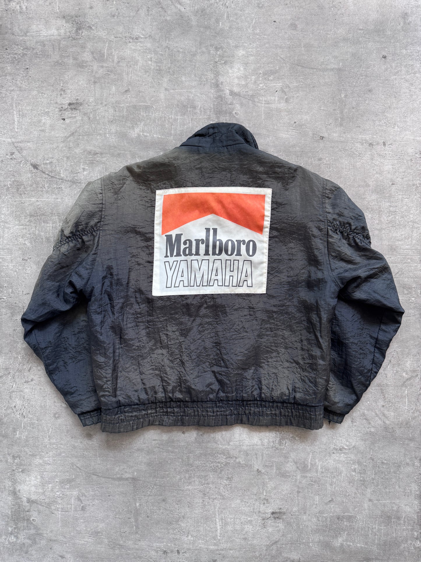 1980's Marlboro Yamaha Racing Team Sunfaded Nylon Crinkle Blouson