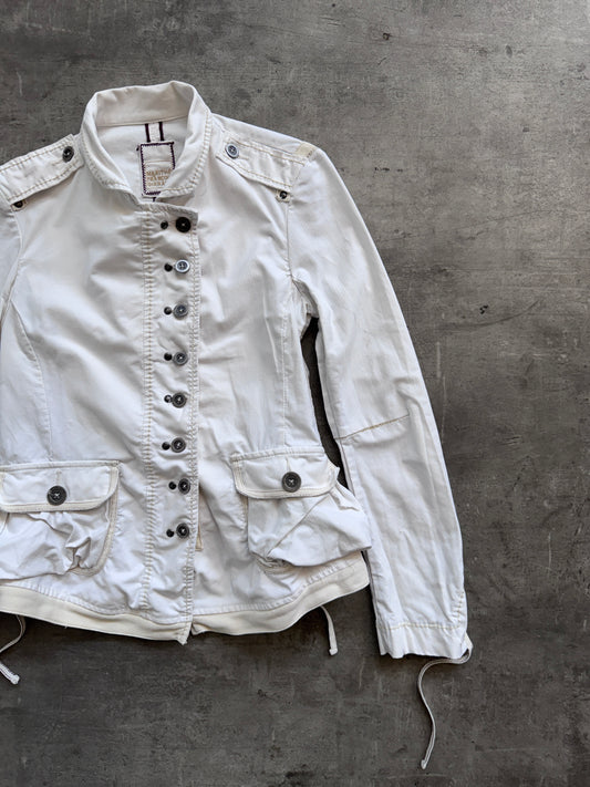 Marithé + Francois Girbaud White Cotton Napoleon Jacket