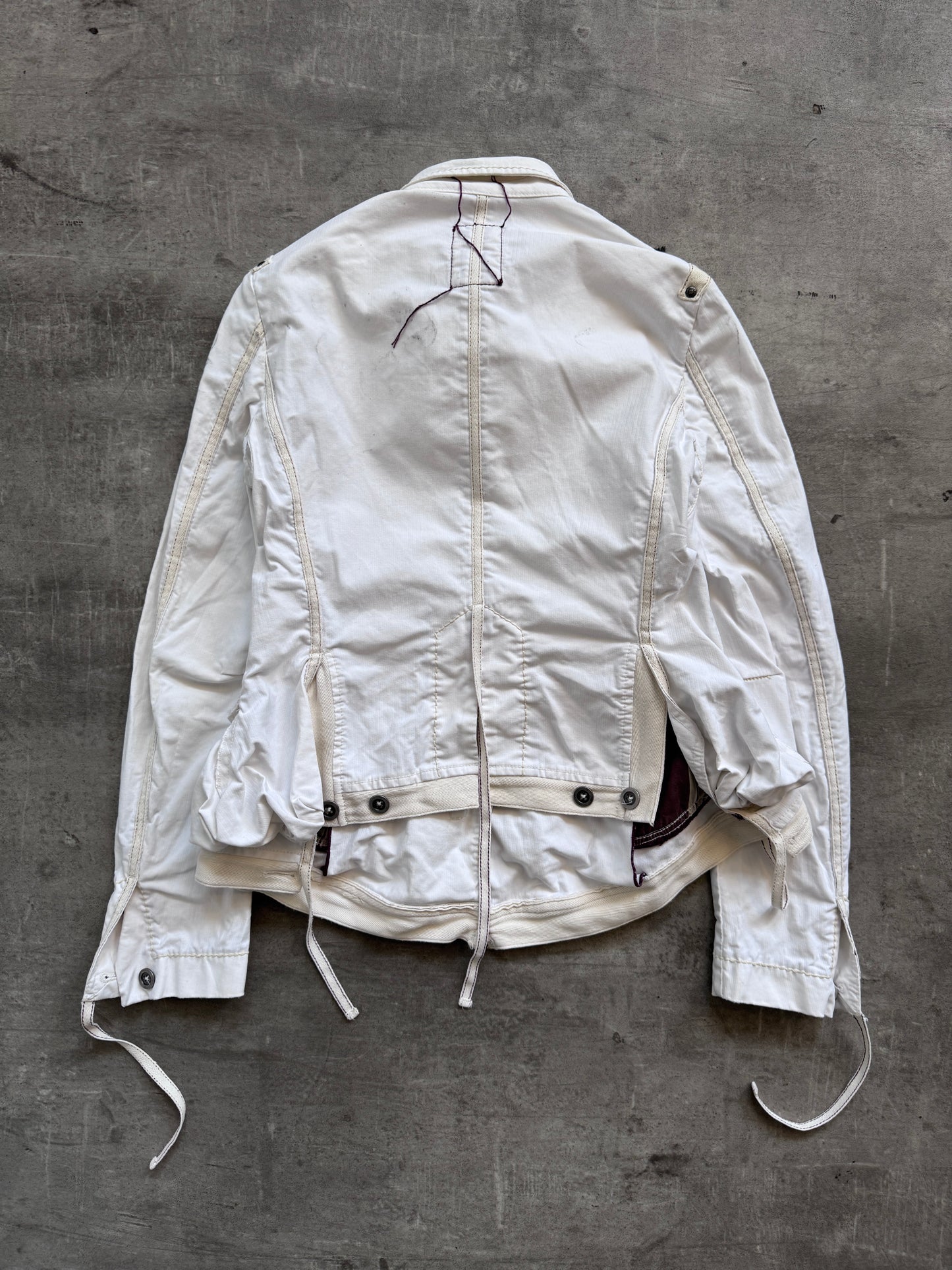 Marithé + Francois Girbaud White Cotton Napoleon Jacket