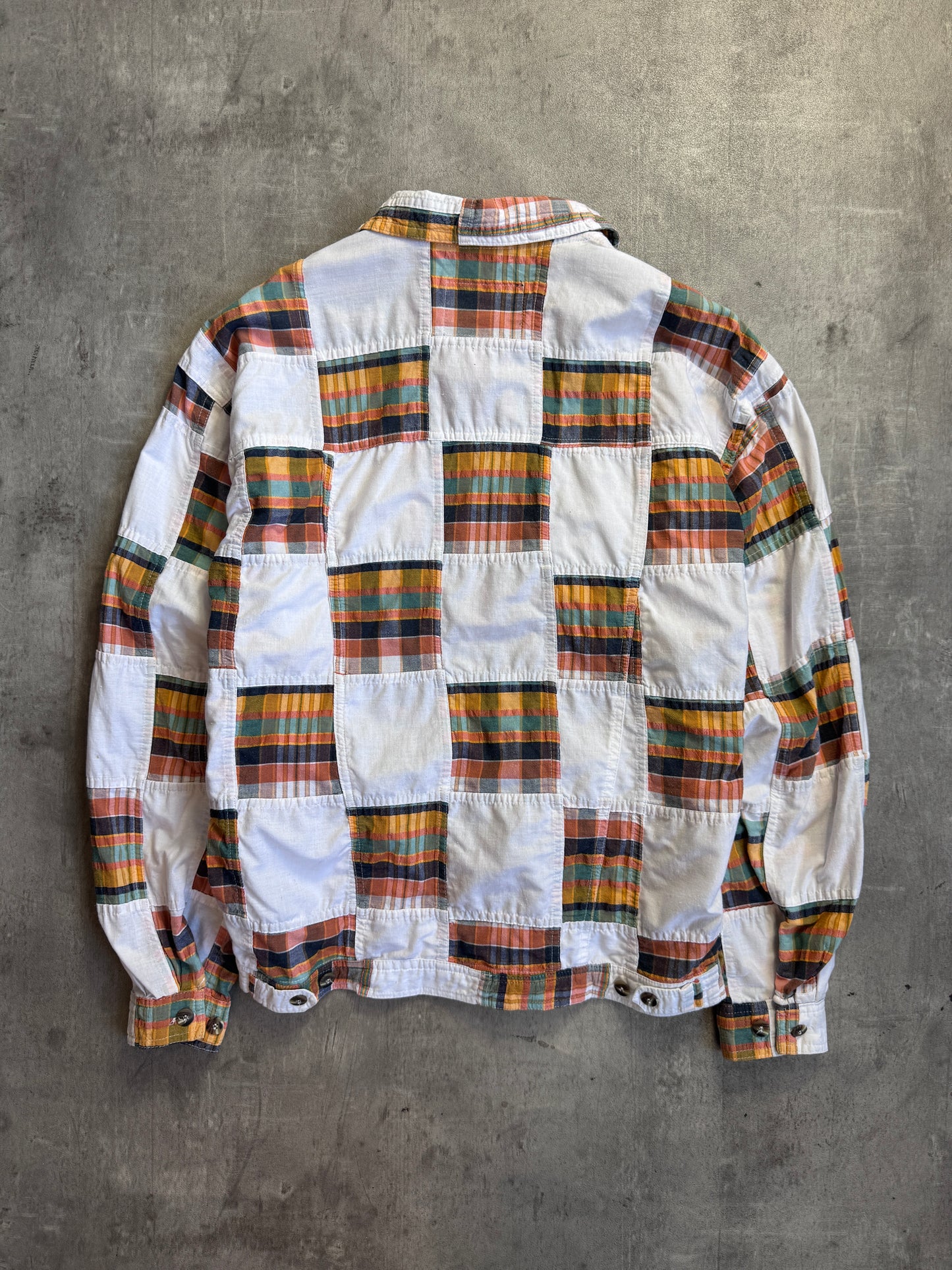 Mr.Junko Jeans White Plaid Lightweight Button Down Jacket