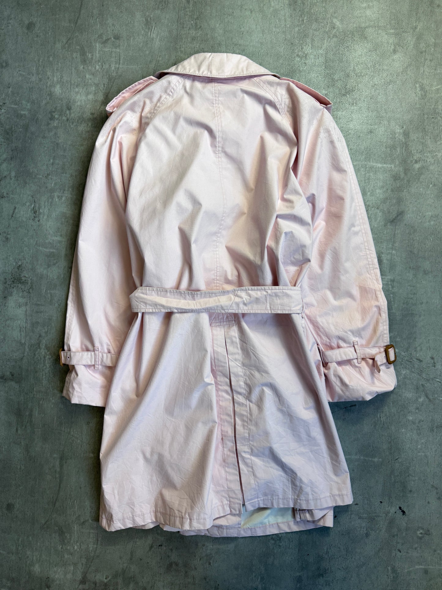 Burberry Baby Pink Belted Half Lined Trench Coat