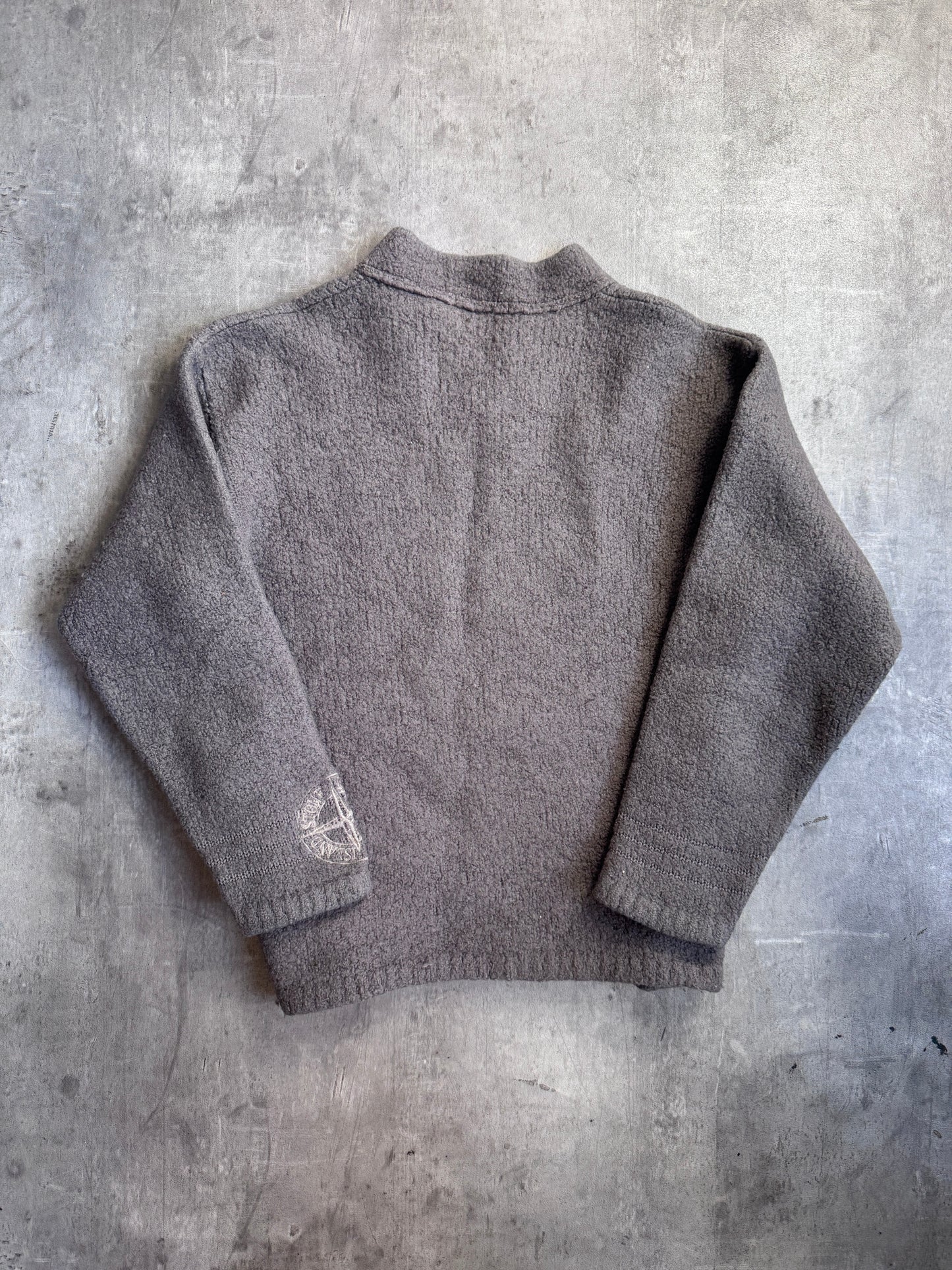 A/W 98' Stone Island Grey Lana Wool V Neck Sweater