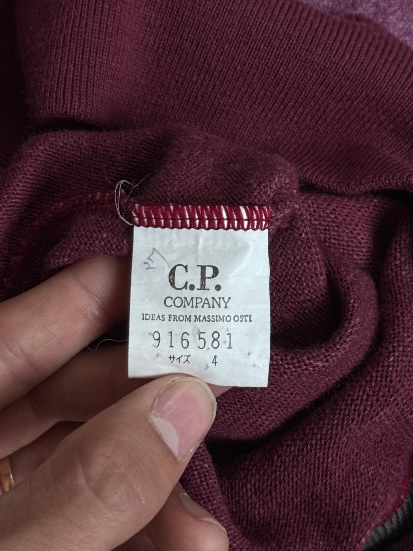 80s C.P. Company Japanese Made Burgundy Turtle Neck