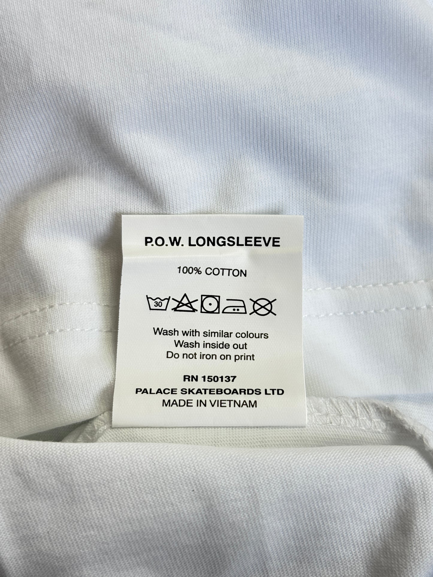 Palace Deadstock P.O.W. White Longsleeve Tee