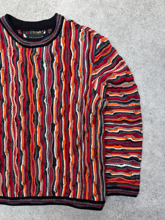 Coogi Multicolour 3D Knit Pattern Wool Sweater