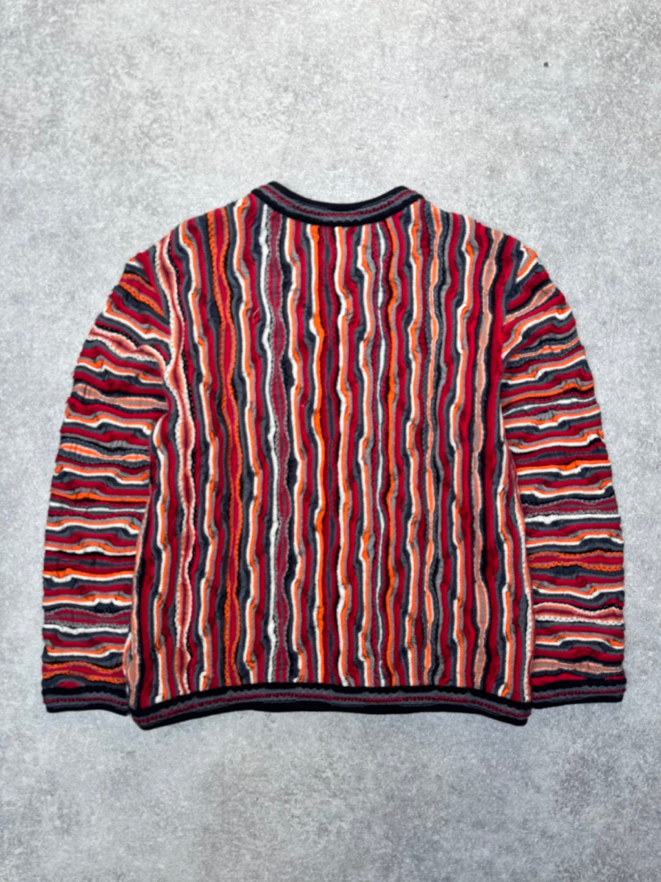 Coogi Multicolour 3D Knit Pattern Wool Sweater