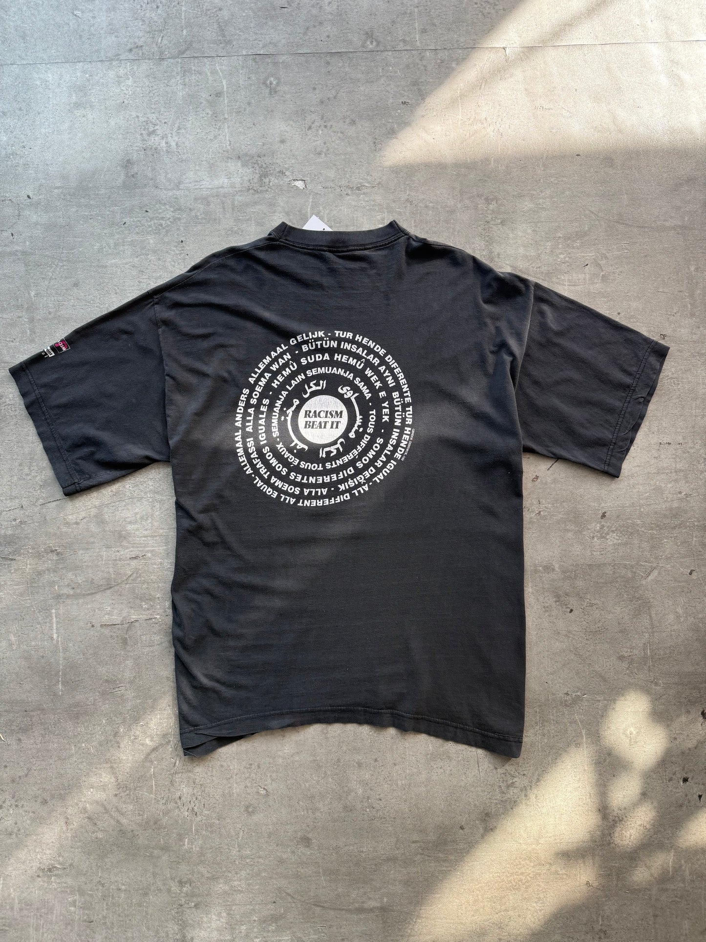 1990s Racism Beat It Washed Graphic Tee