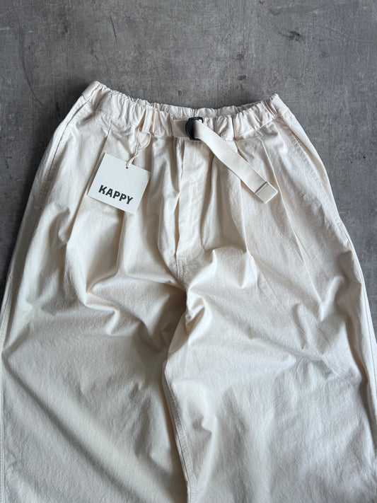 Kappy Korea Two Tuck Pleated Wide Pants - Cream