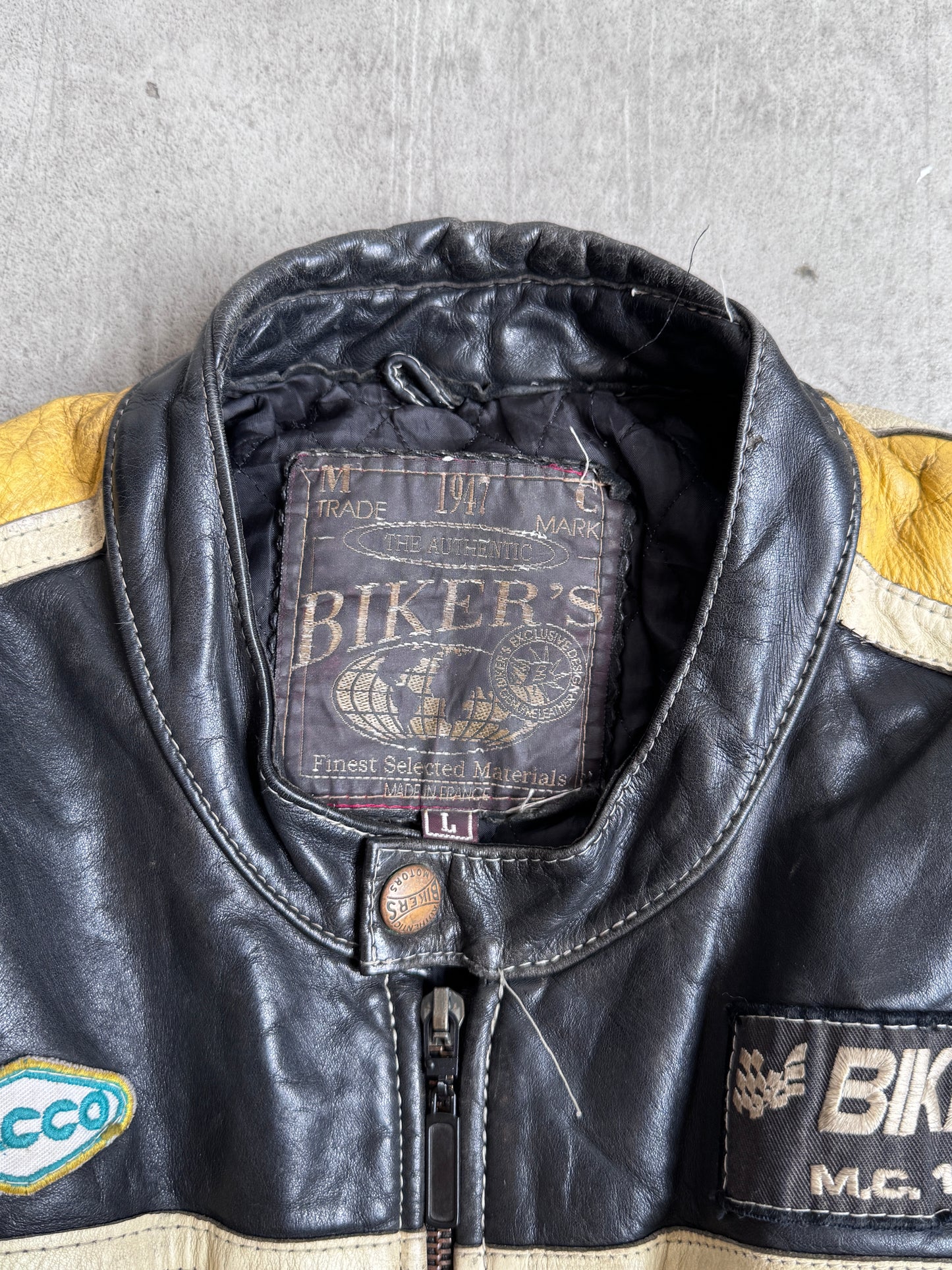 1990s Bumblebee Shell Leather Moto Jacket