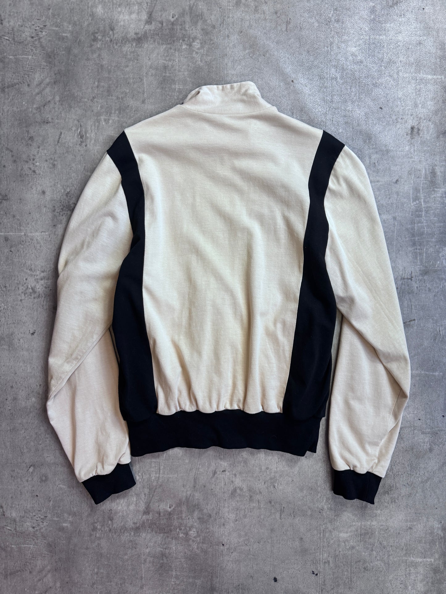 Dolce and Gabanna Cream Colour Block Full Zip Cotton Track Jacket