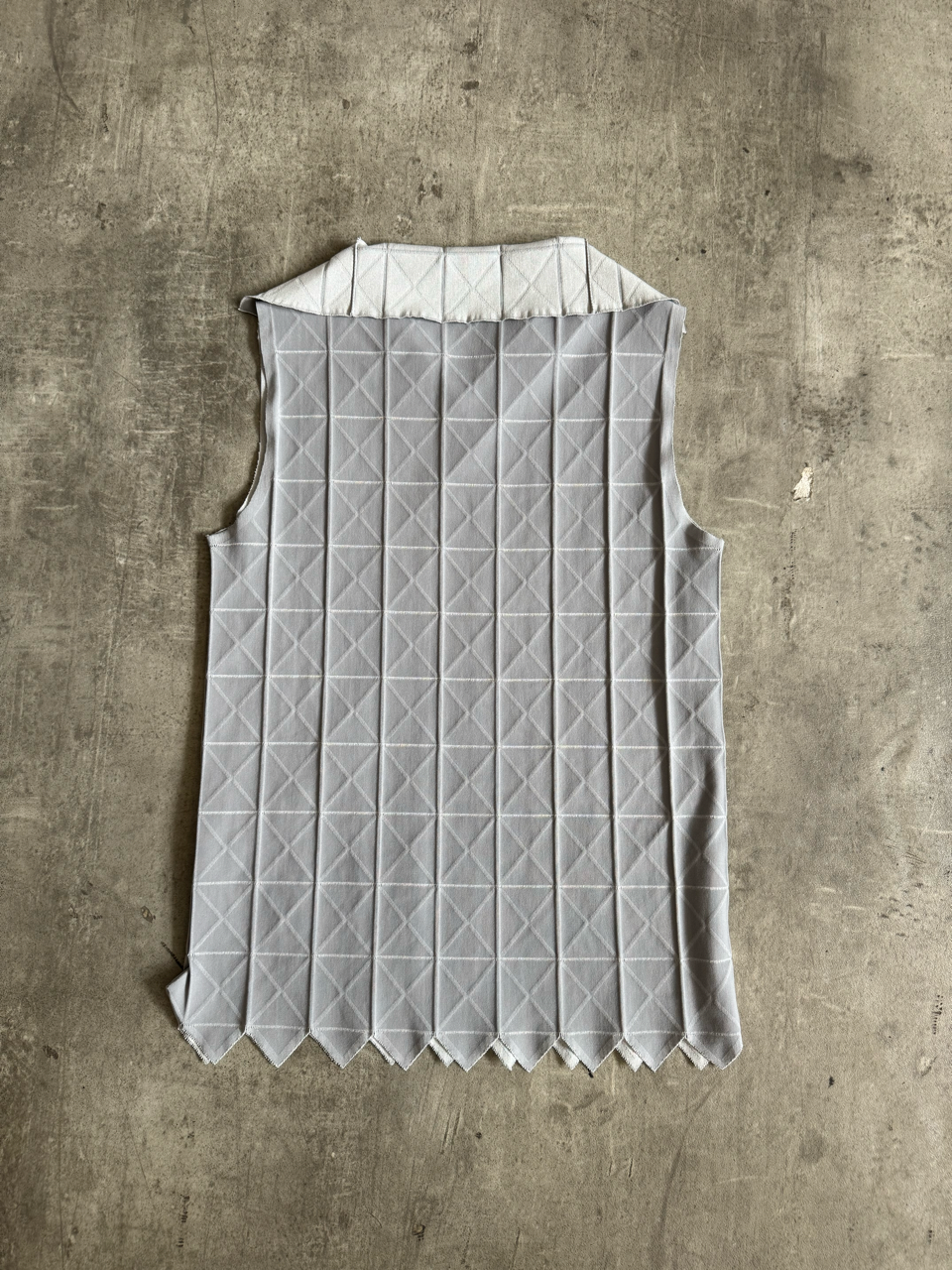 Issey Miyake Grey 132 5 Line Origami Top With Matching Tassel Knee Highs