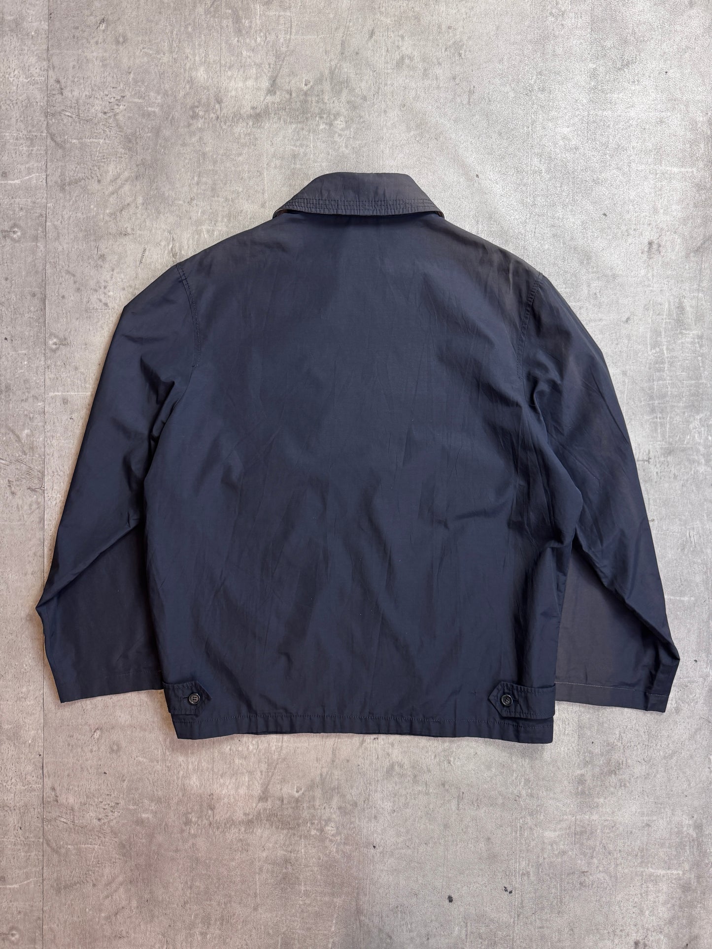 Burberry Black Nylon Nova Check Lined Harrington Jacket