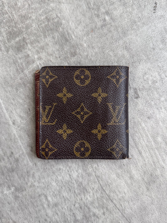 Louis Vuitton Brown Leather LV Monogram Bifold Wallet
