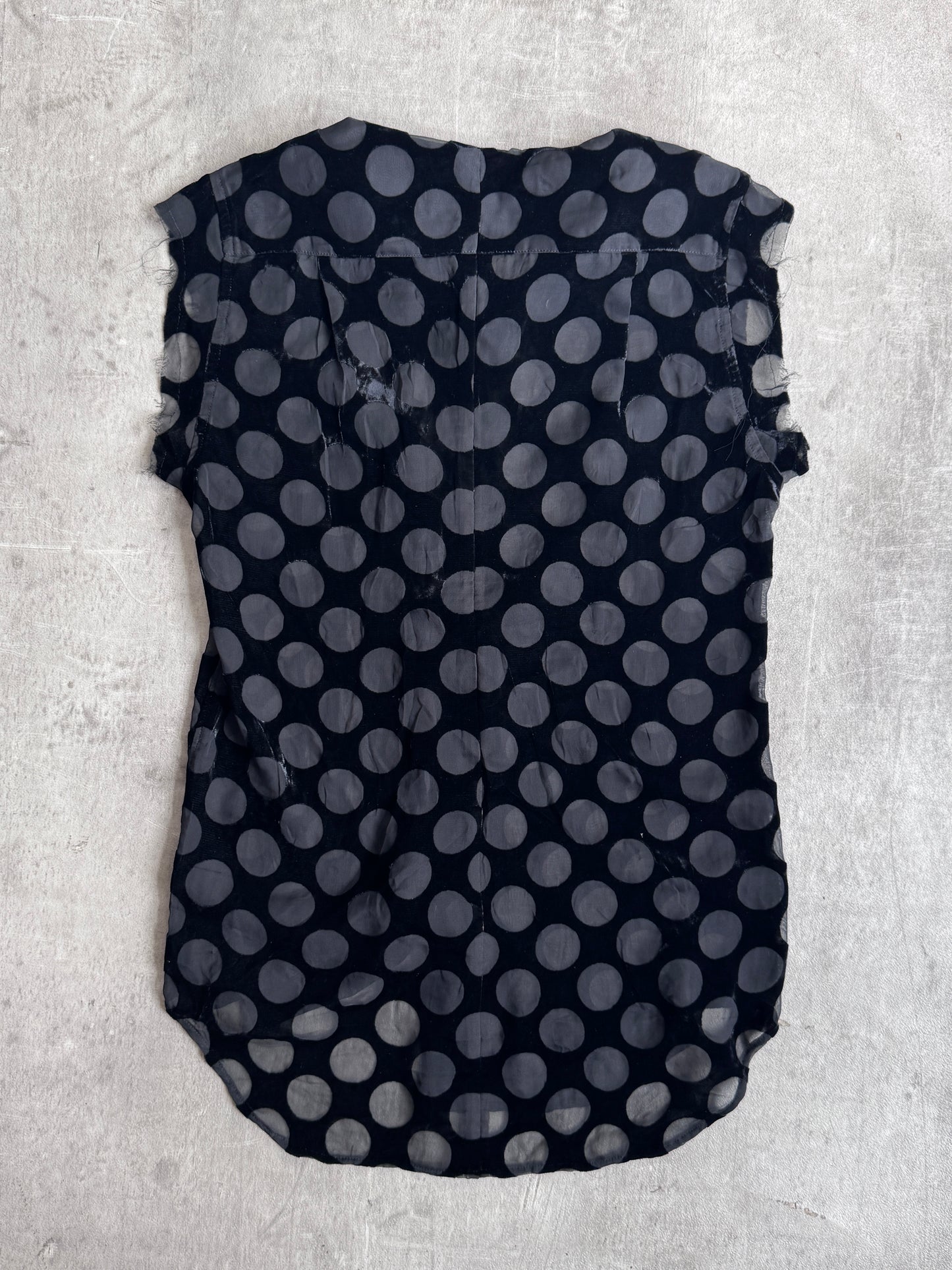 CDG Junya Watanabe Polka Dot Mesh Sleeveless Shirt