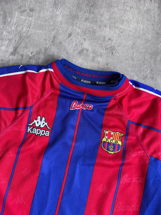 1997-1998 FC Barcelona Home Football Tee