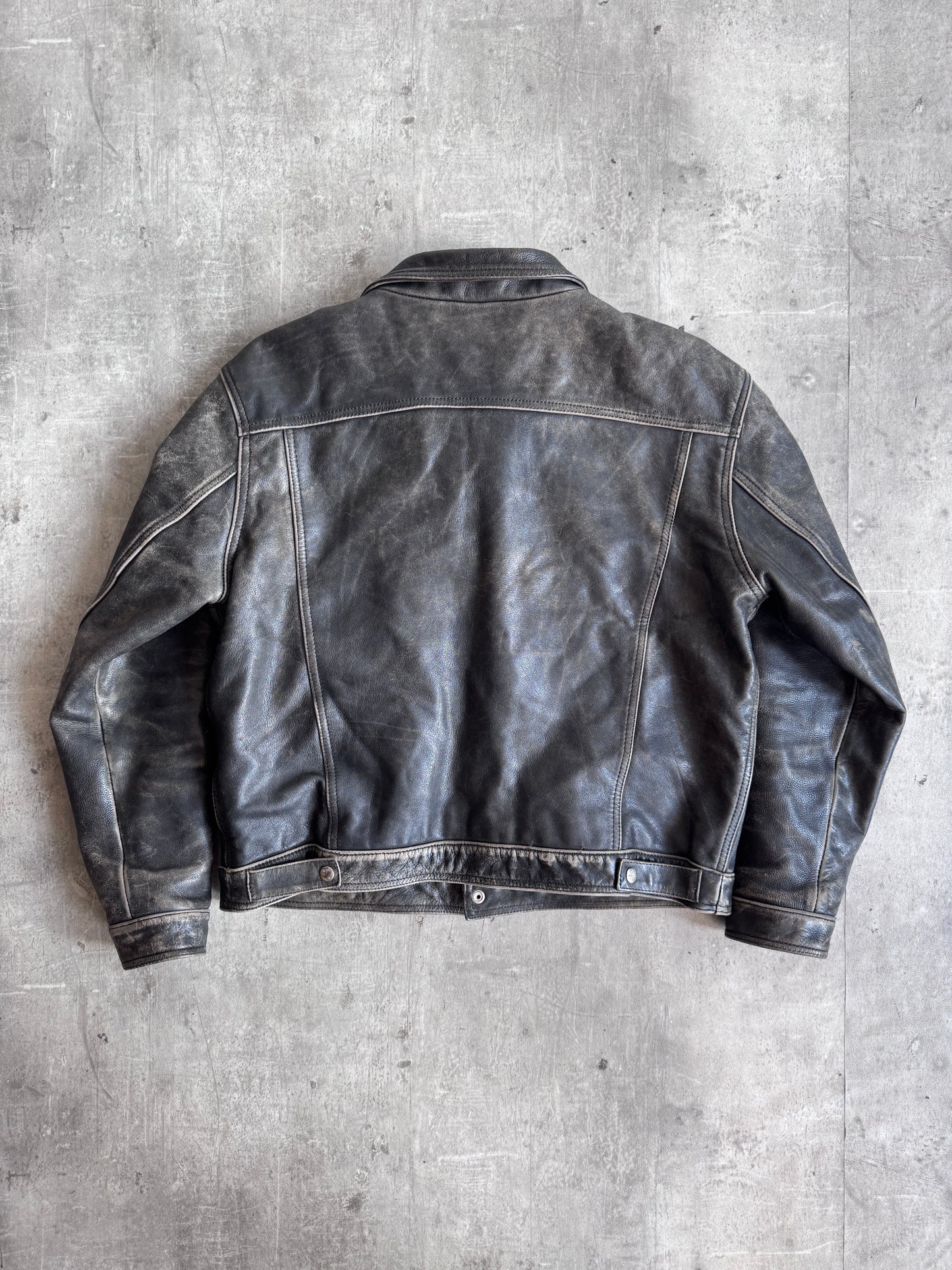 Lewis Leathers Aviakit Distressed Brown Trucker Jacket