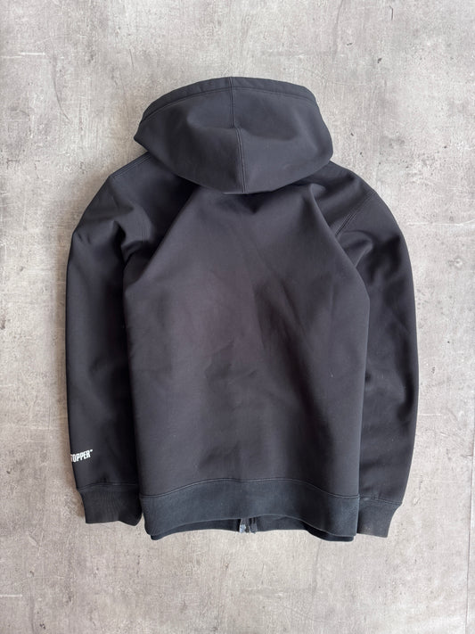 Supreme Windstopper Black Nylon Fleece Lined Full Zip Hoodie