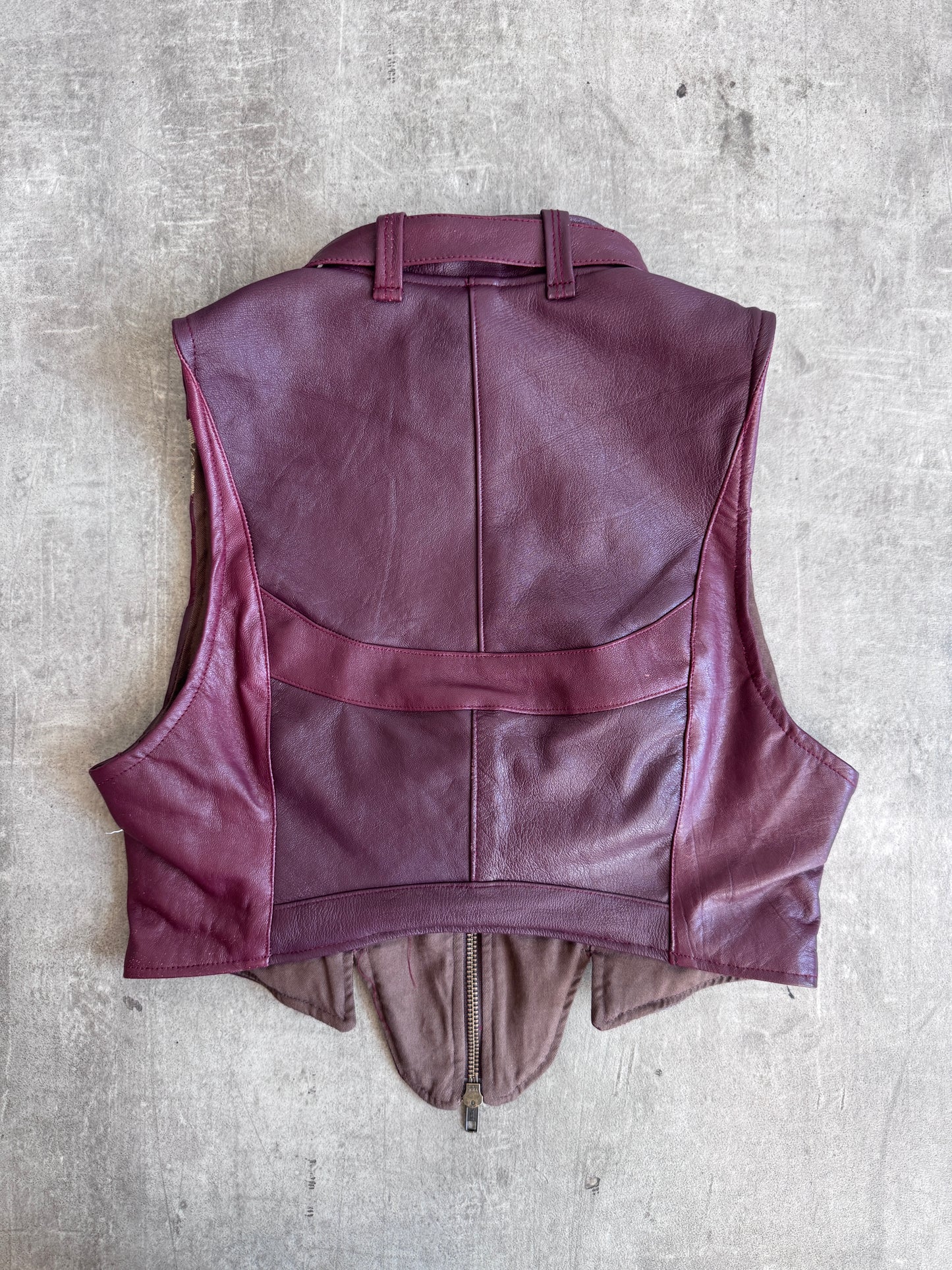 VT Rework: Gucci GG Monogram Burgundy Leather Racing Vest