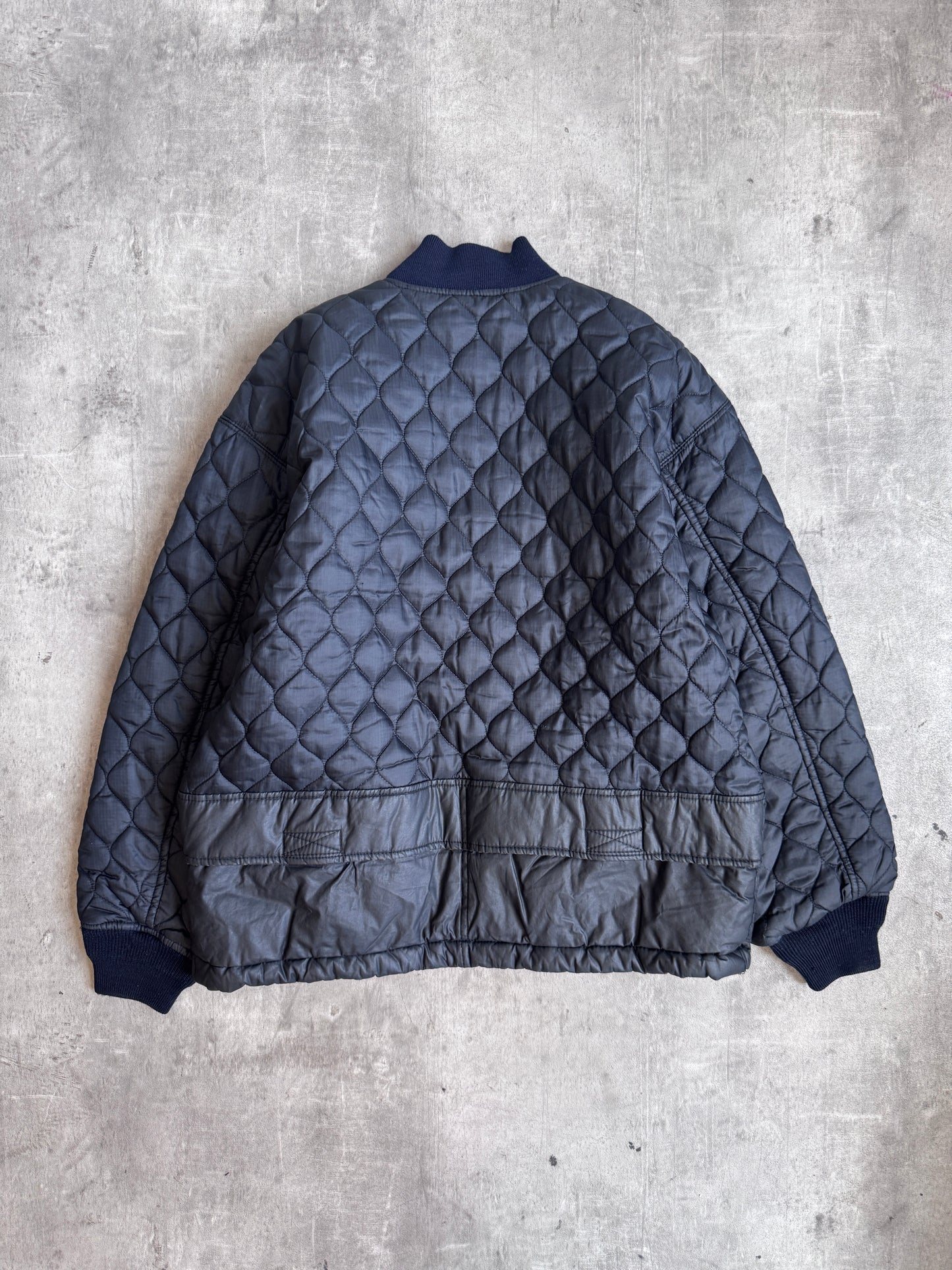 Avirex Diamond Quilt Black Nylon Puffer Jacket