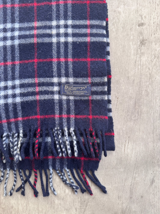 Burberry Lambswool Navy Nova Check Scarf