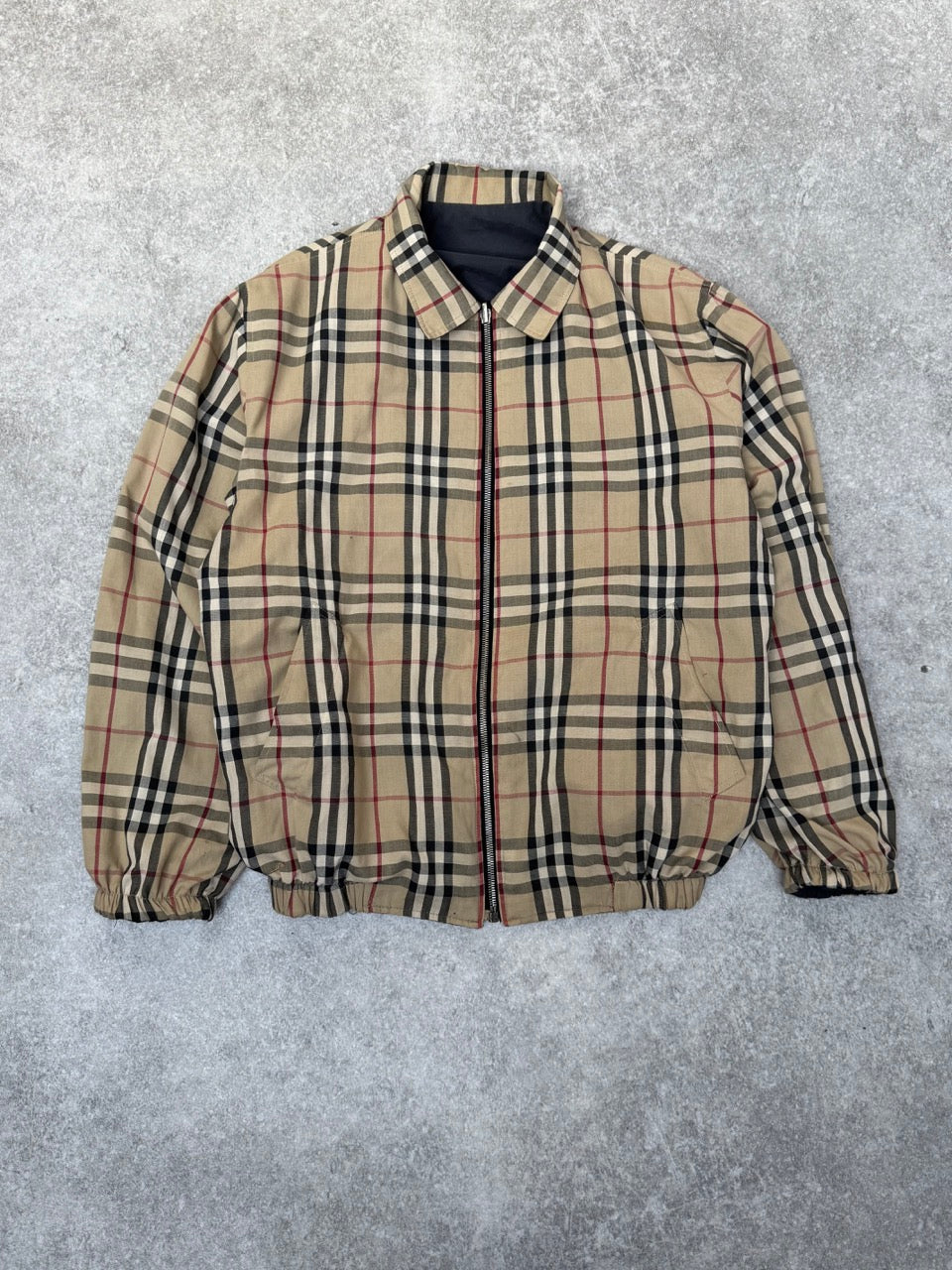 Burberry Distressed Nova Check Reversible Harrington Jacket