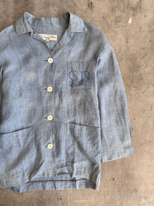 Christian Dior Sports Logo Patchpocket Light Linen Shirt