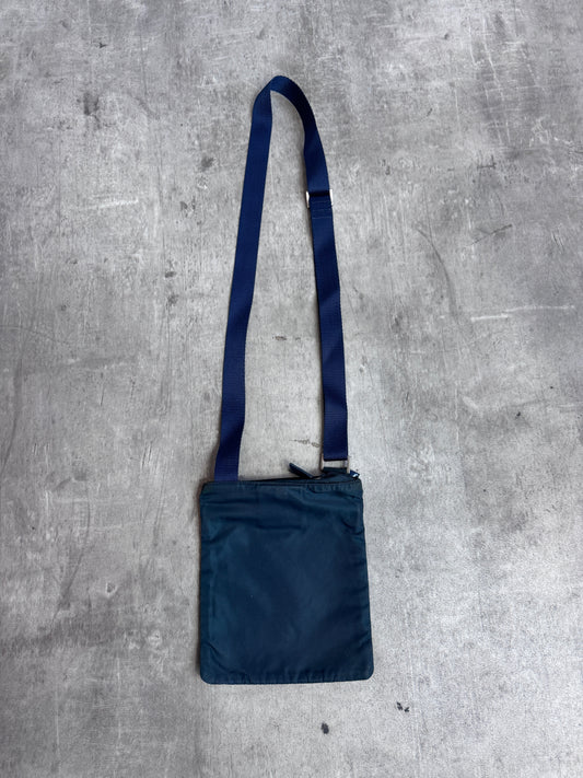 Prada Tessuto Blue Nylon Multipocket Flat Crossbody Bag