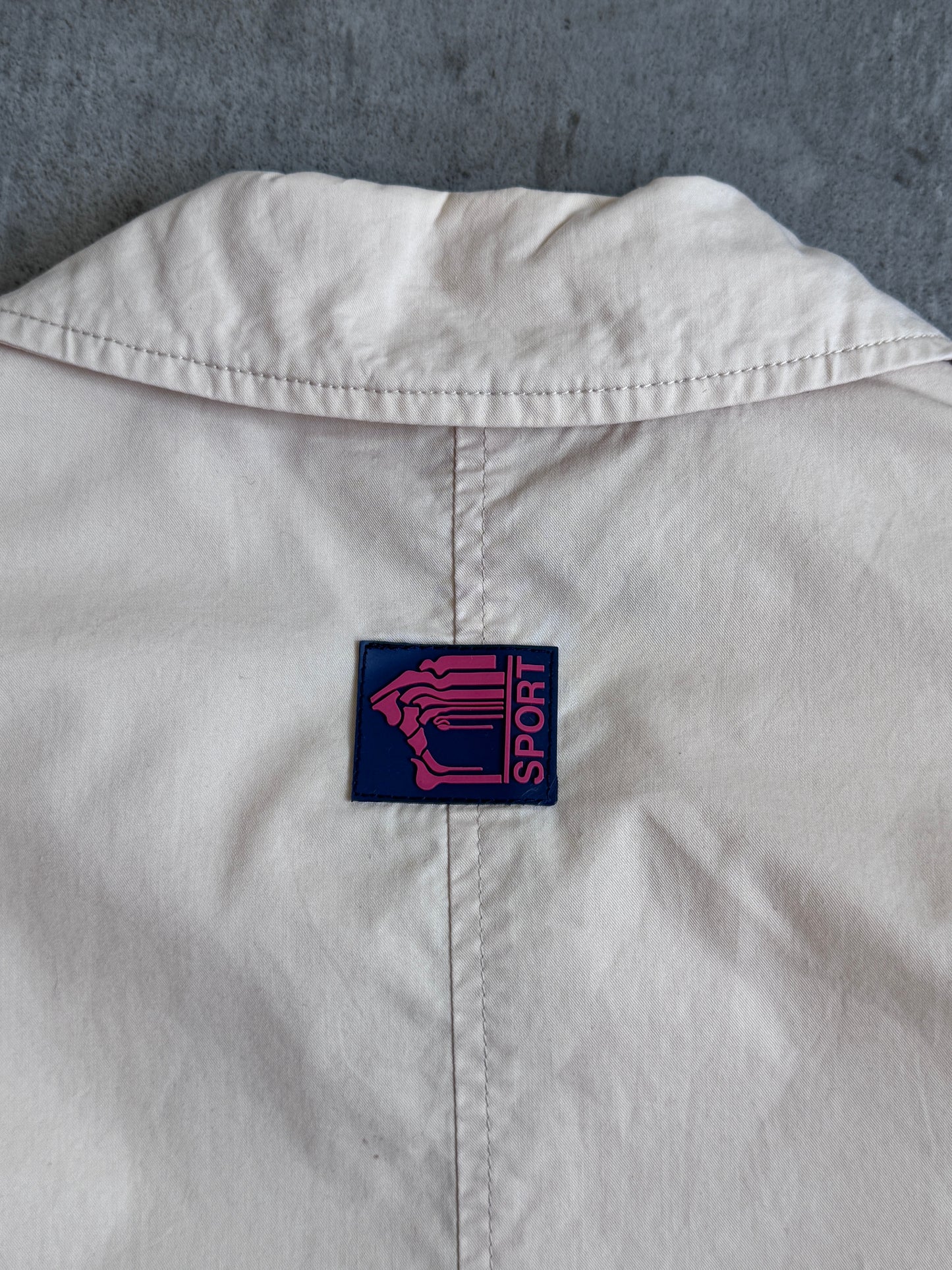 1990's Versace Sport Navy Stripe Structured Work Blouson