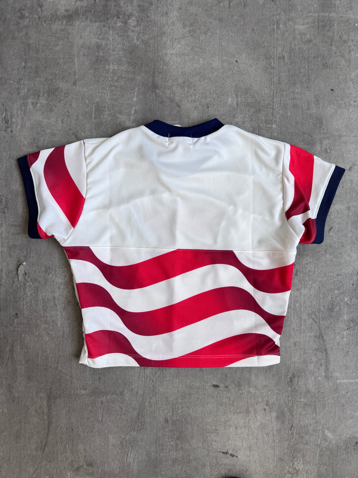 VT Rework: USA Football Panelled Crop Top