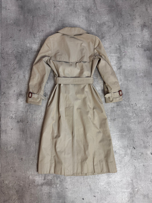 Burberry Reflective Beige Double Breasted Trench Coat