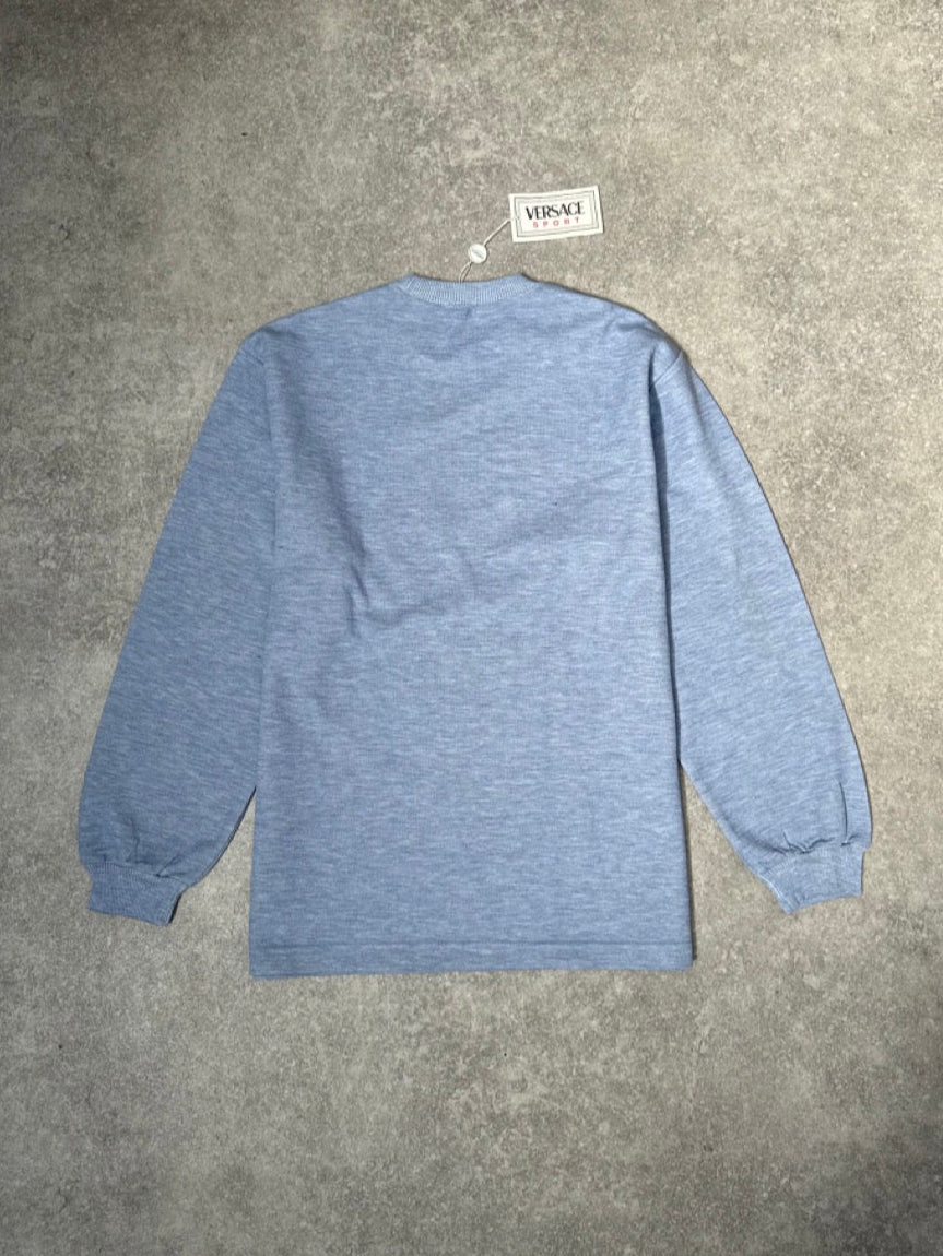 Versace Sport Baby Blue Spellout Sweater