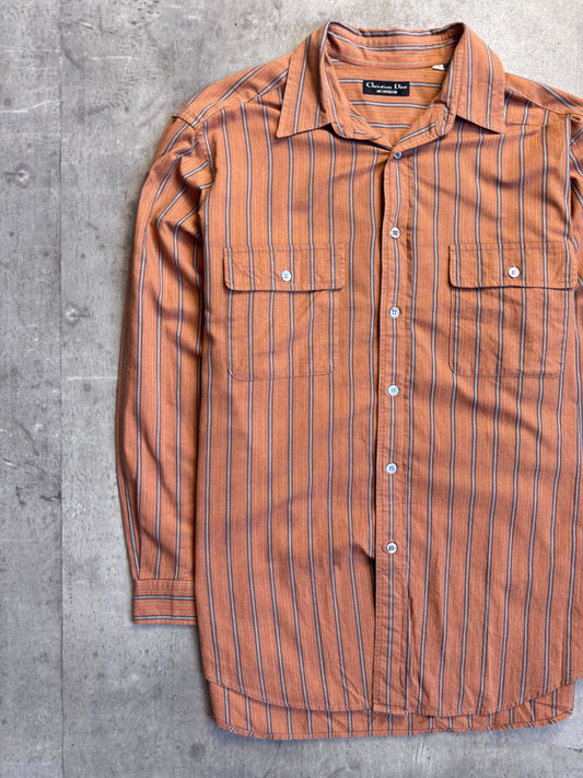 Christian Dior Orange Stripe Long Sleeve Shirt