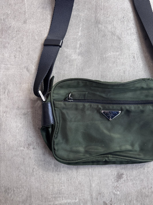 Prada Green Nylon Vintage Side Bag