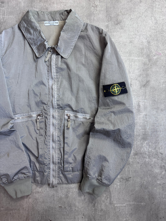S/S 2008 Stone Island Grey Nylon Metal Archivo Bomber Style Jacket