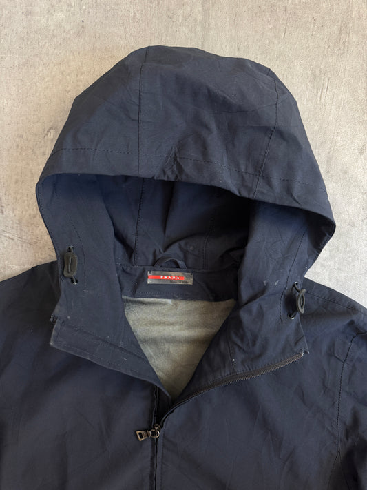 Prada Navy Hooded Zip Up Jacket