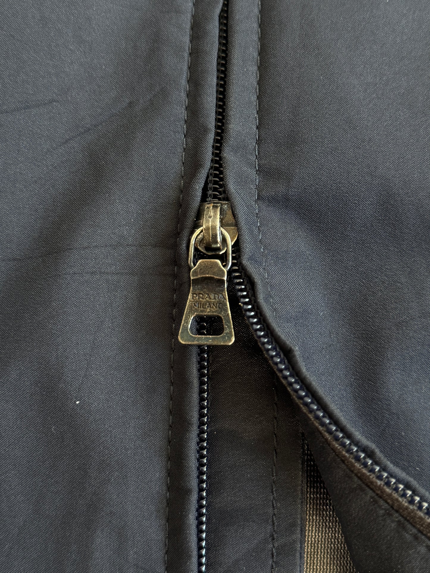 Prada Navy Hooded Zip Up Jacket