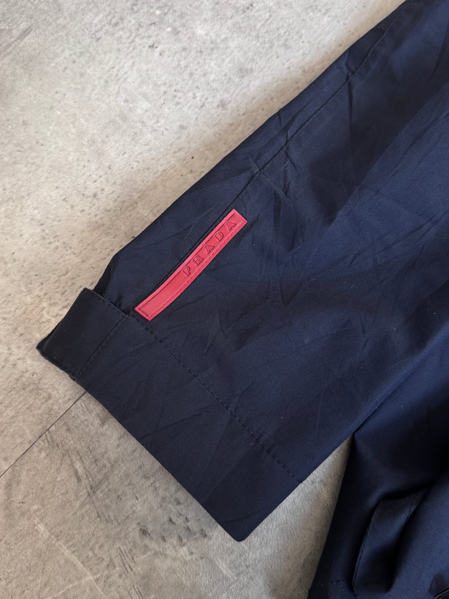 Prada Navy Hooded Zip Up Jacket