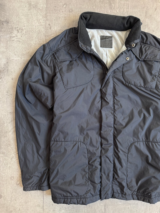 Marithe Francois Girbaud Lightweight Navy Hooded Puffer