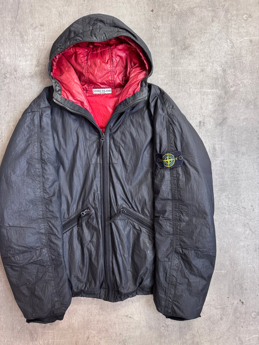 A/W 2009 Stone Island Black Nylon Hooded Down Jacket