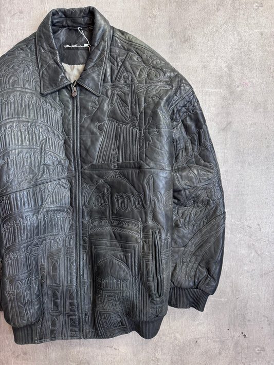 Rare 1990s Marc Buchanan Pelle Pelle Taj Mahal Leather Jacket