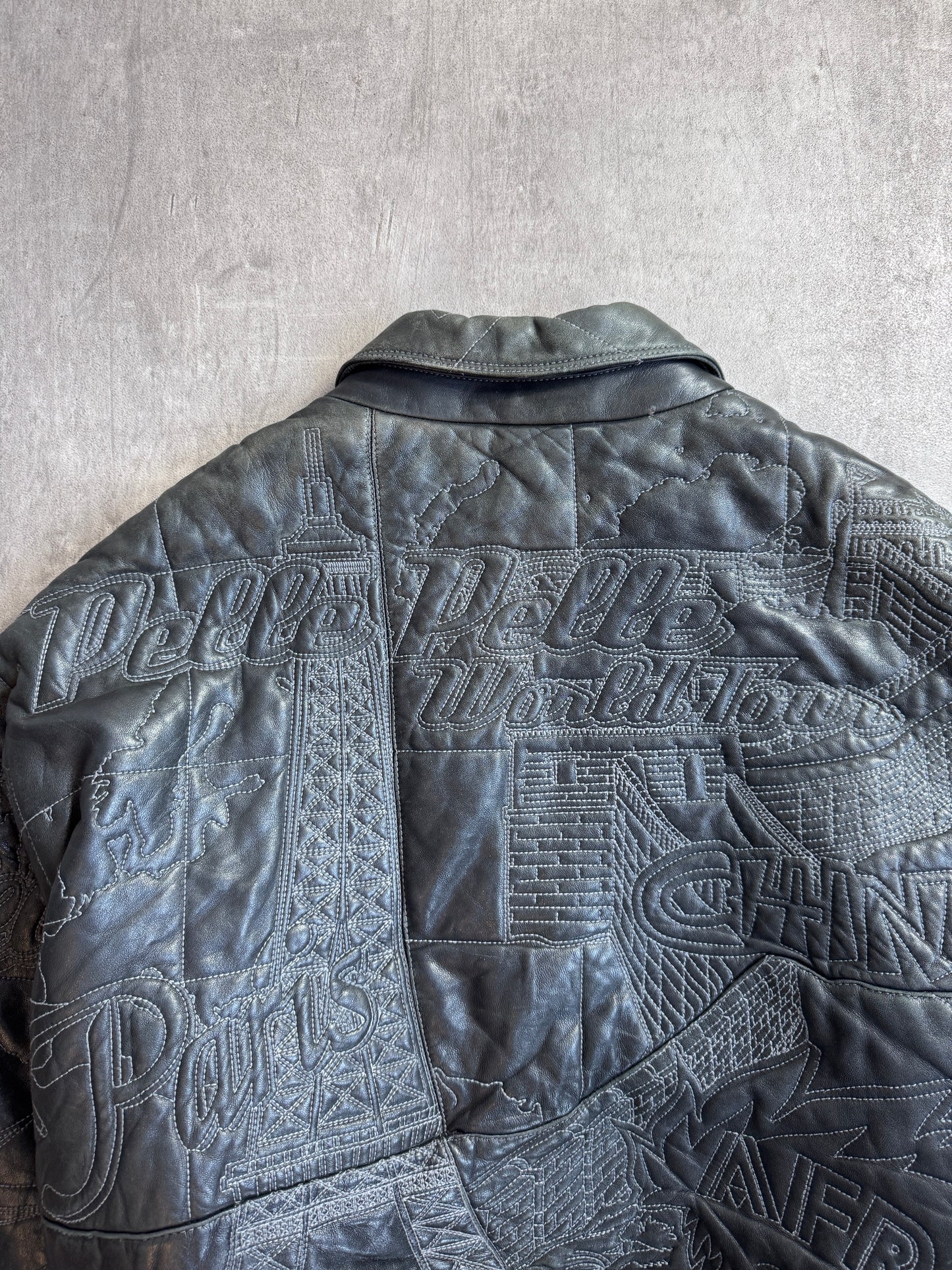 Rare 1990s Marc Buchanan Pelle Pelle Taj Mahal Leather Jacket