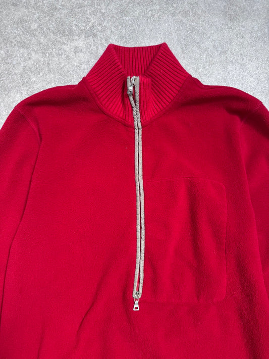 Prada Sport Red Quarter Zip Fleece