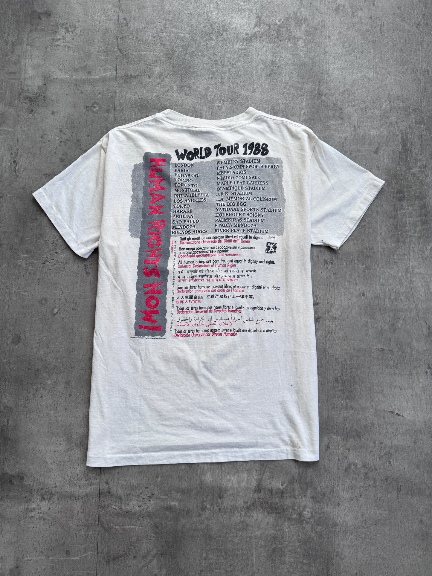 1988 Human Rights Now! World Tour Single Stitch Tee