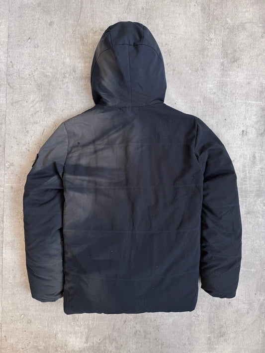 A/W 2015 Stone Island Black Wool Leather Detailed Down Feather Puffer (Sold As Seen)