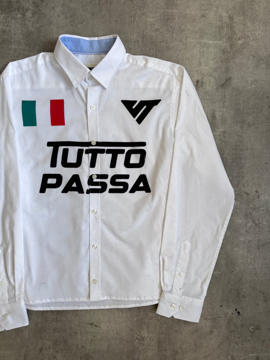 VT Rework: White Cotton Tutto Passa Italy L/S Shirt
