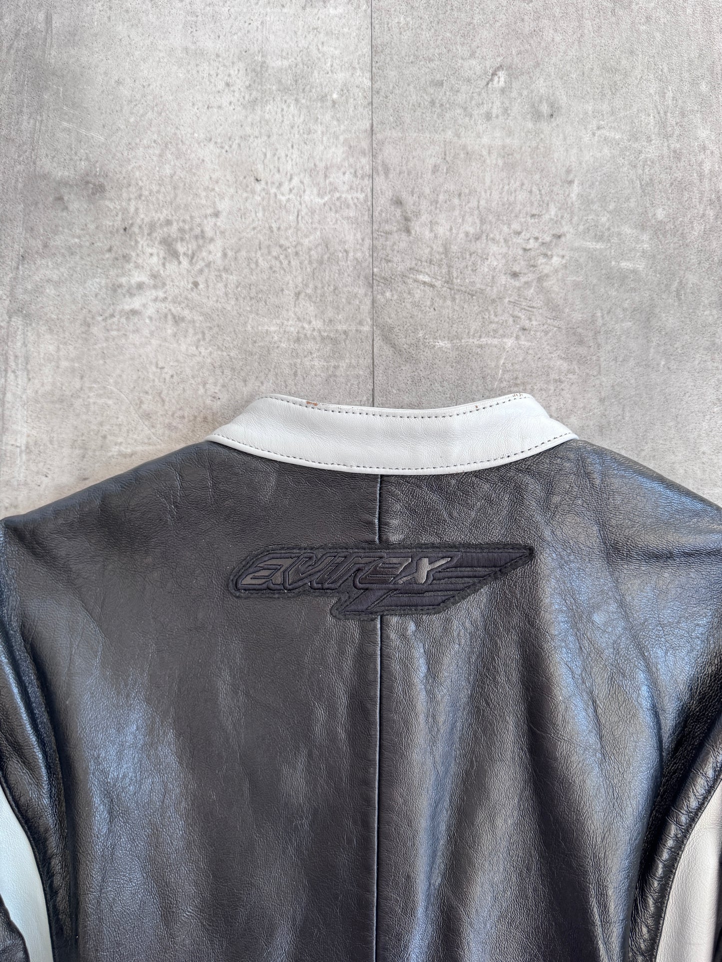 1990's Avirex Logo Embroidered Leather Moto Jacket