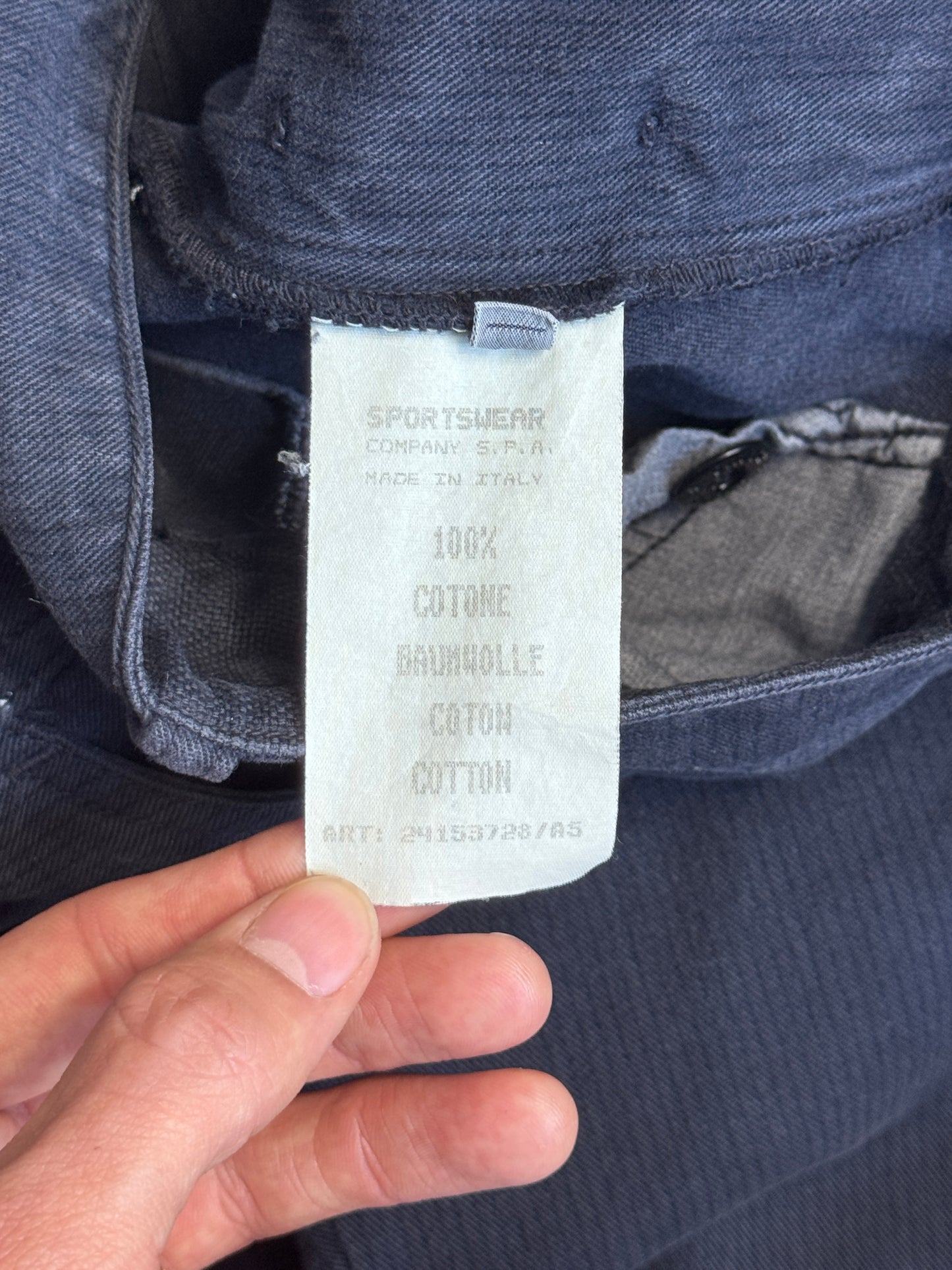 1990's Stone Island Marina Navy Pinstripe Trousers