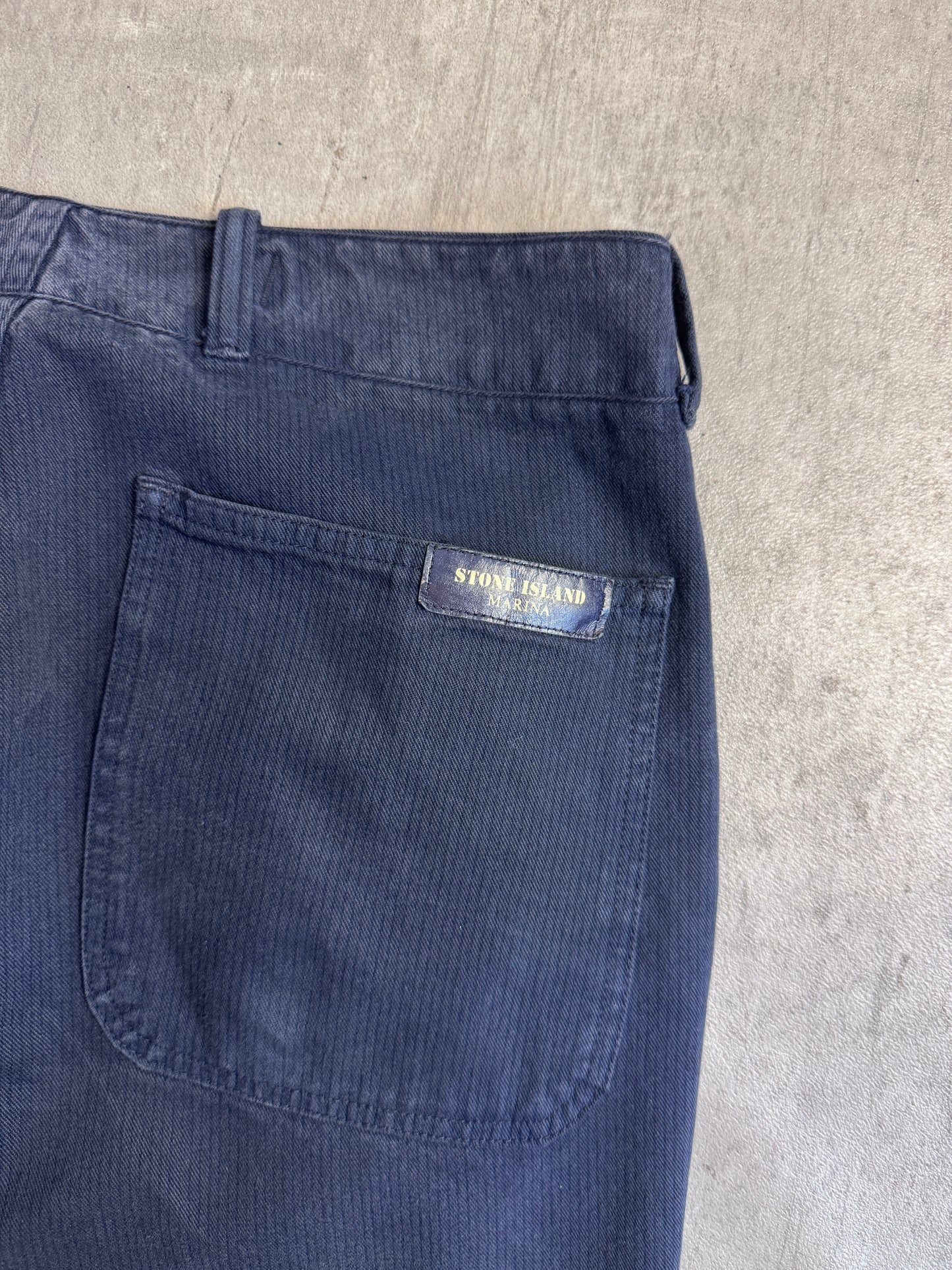 1990's Stone Island Marina Navy Pinstripe Trousers